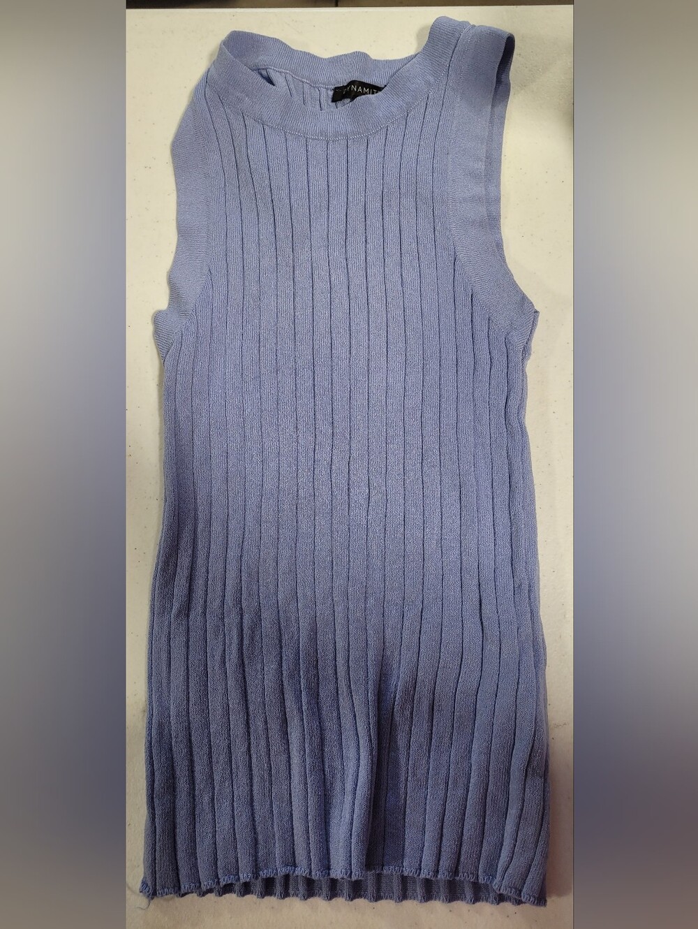 Dynamite Ribbed Knit Sleeveless Sweater Top - Periwinkle Blue